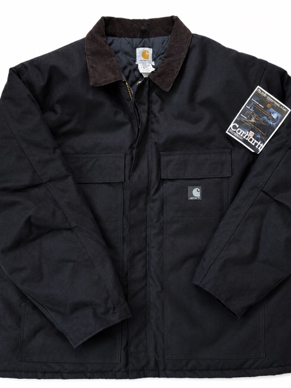Carhartt: Size 2XL - Firm Duck Traditional Coat with Corduroy Collar Black